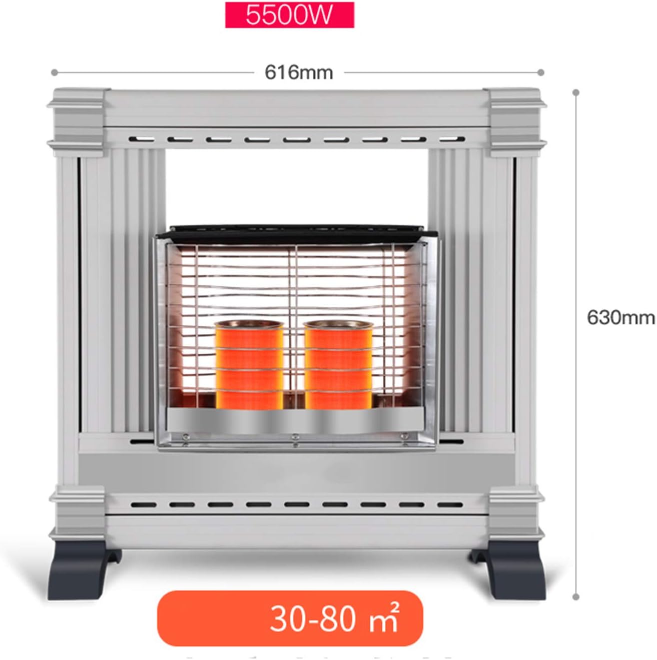 Armoire de chauffage autonome 5,5 kW Chauffage portable Chauffage au gaz butane à faible bruit Chauffage au gaz butane Sécurité à domicile Chauffage au propane Espace