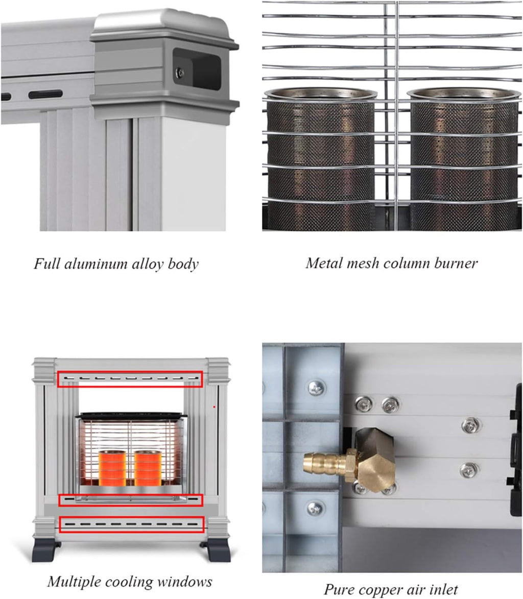 Armoire de chauffage autonome 5,5 kW Chauffage portable Chauffage au gaz butane à faible bruit Chauffage au gaz butane Sécurité à domicile Chauffage au propane Espace